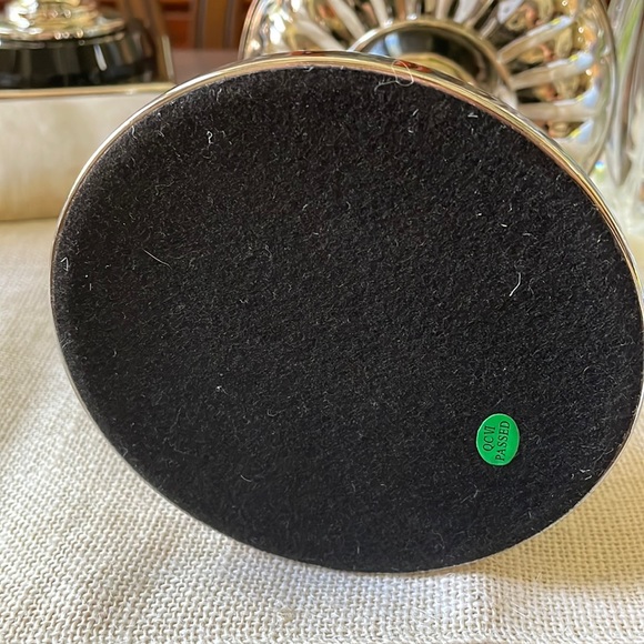 Art Deco silver color and black pillar candle holder stand decor accent display - Picture 6 of 7